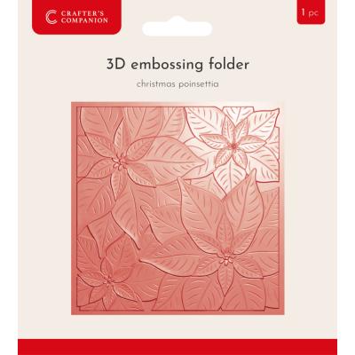Crafter's Companion Christmas 3D Embossing Folder - Christmas Poinsettia